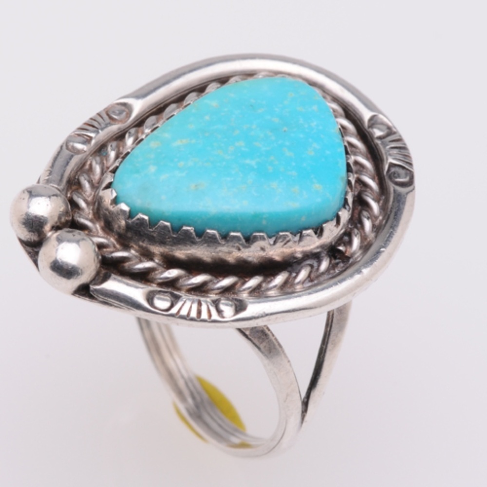 Silver Turquoise Ring from New Mexico - Picture 2 of 6